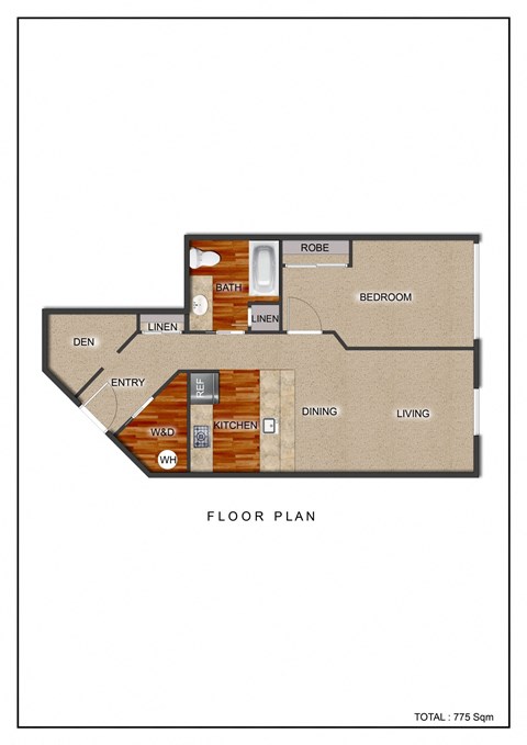 LaVie at Queen Anne Apartments One Bedroom One Bath Floor Plan